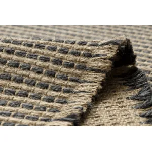 Koberec JUTE 3652 so strapcami čierny / béžový