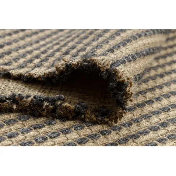 Koberec JUTE 3652 so strapcami čierny / béžový