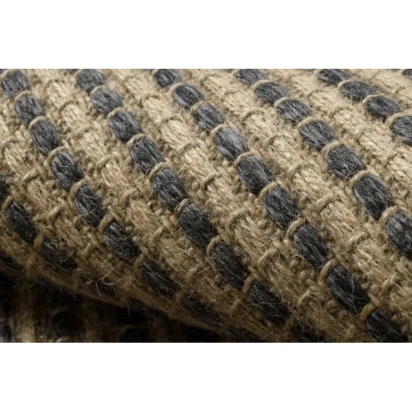 Koberec JUTE 3652 so strapcami čierny / béžový