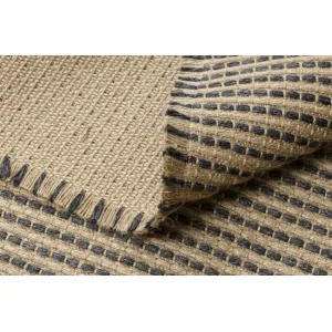 Koberec JUTE 3652 so strapcami čierny / béžový