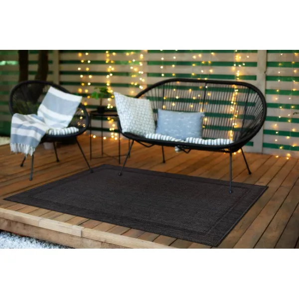 Šnúrkový koberec SIZAL TIMO 5979 outdoor čierny