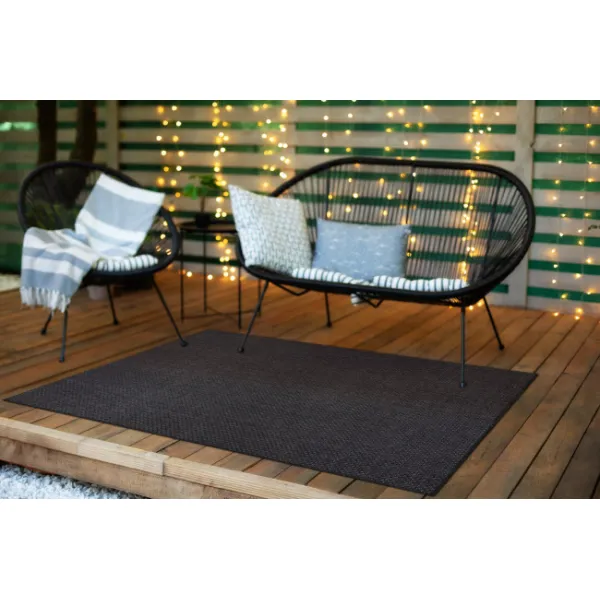Šnúrkový koberec SIZAL TIMO 6272 outdoor čierny