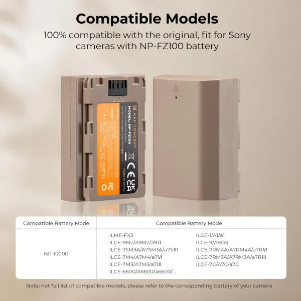 K&F Concept Batéria NP-FZ100 s priamym nabíjaním USB C 2280mAh 28255