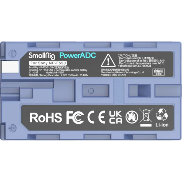 Batéria fotoaparátu SmallRig 4331 USB-C nabíjateľná NP-F550