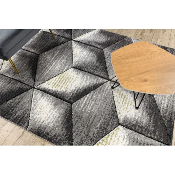 Koberec SAMPLE Este Friese Soft CUBE kocka 3D sivý