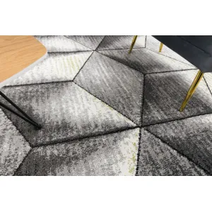 Koberec SAMPLE Este Friese Soft CUBE kocka 3D sivý