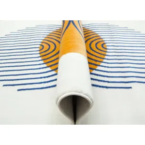 Koberec Victoria F499A krémový / tmavomodrý, abstraktný / geometrický