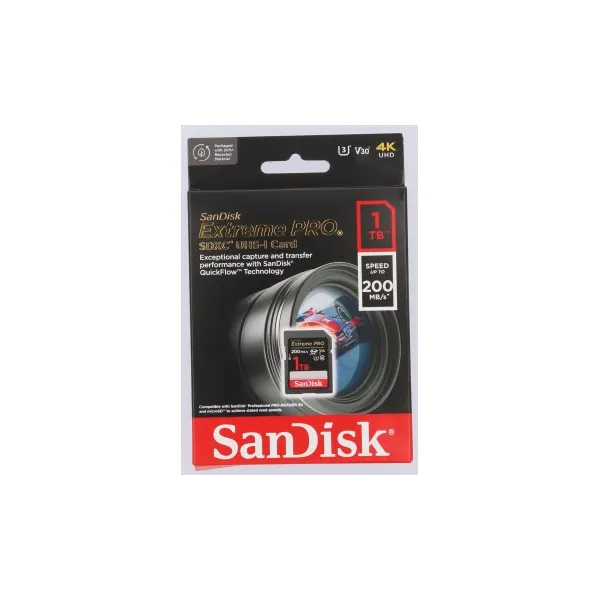 SanDisk Extreme PRO 1 TB SDXC Memory Card 200 MB/s and 140 MB/s, UHS-I, Class 10, U3, V30 85235110