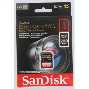 SanDisk Extreme PRO 1 TB SDXC Memory Card 200 MB/s and 140 MB/s, UHS-I, Class 10, U3, V30 85235110
