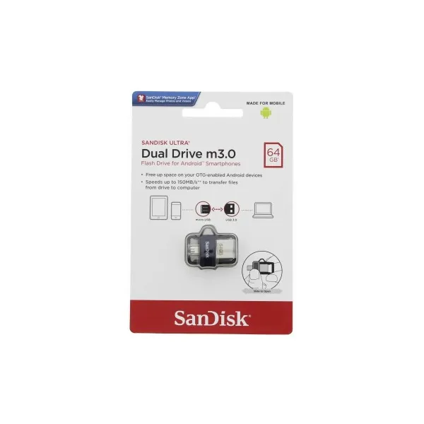 SanDisk Flash Disk 64 GB Ultra, Duálny USB disk m3.0, OTG