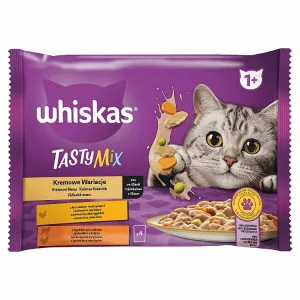 Whiskas Tasty Mix 1+ krémové menu v šťave 4 x 85 g (340 g)