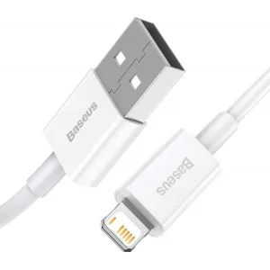 Kábel USB to Lightning Baseus Superior Series, 2,4 A, 0,25 m (biely) 026220