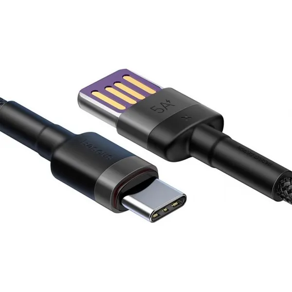 Baseus Cafule Huawei SuperCharge kábel USB na USB-C, QC 3.0, 5A 1m (čierno-sivý) 019259