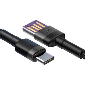 Baseus Cafule Huawei SuperCharge kábel USB na USB-C, QC 3.0, 5A 1m (čierno-sivý) 019259
