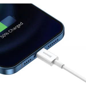 Kábel USB to Lightning Baseus Superior Series, 2,4 A, 0,25 m (biely) 026220