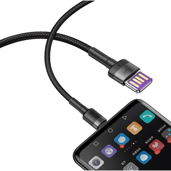 Baseus Cafule Huawei SuperCharge kábel USB na USB-C, QC 3.0, 5A 1m (čierno-sivý) 019259