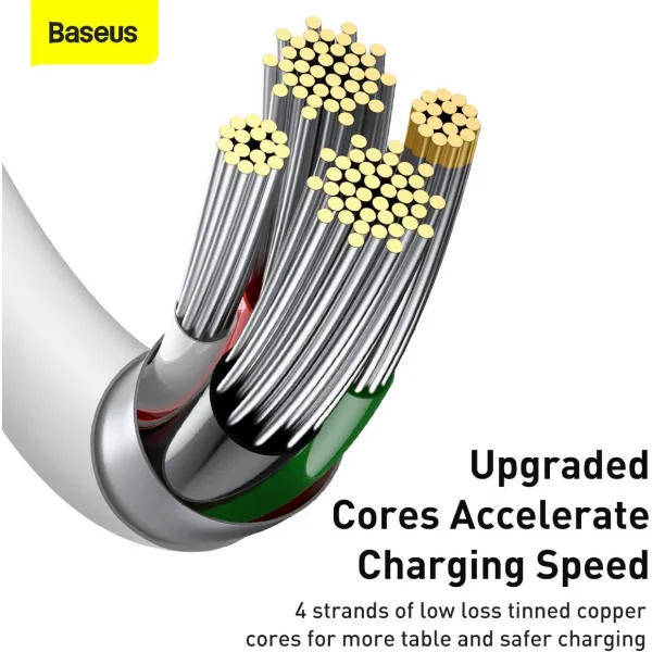 Kábel USB to Lightning Baseus Superior Series, 2,4 A, 0,25 m (biely) 026220