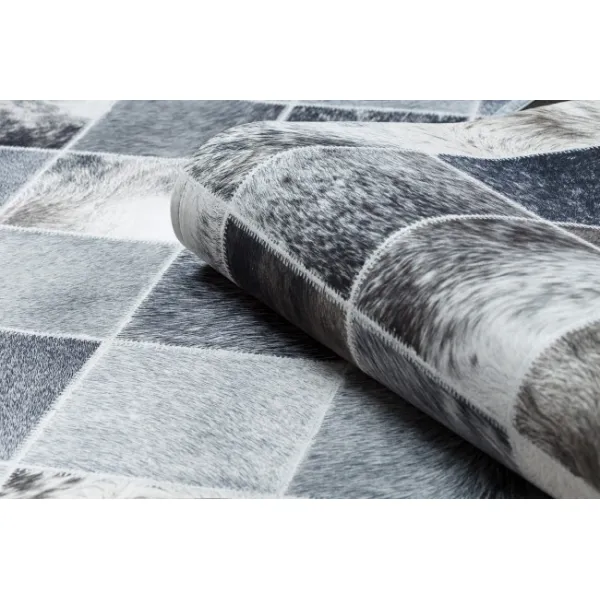 Koberec PATCHWORK 21716 sivý - imitácia kože krava