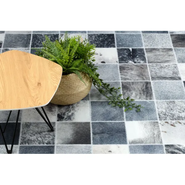 Koberec PATCHWORK 21716 sivý - imitácia kože krava
