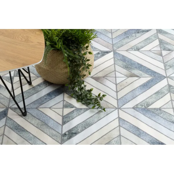Koberec PATCHWORK 21721 béžový/sivý - imitácia kože krava, geometrický