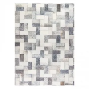 Koberec PATCHWORK 21723 sivý - imitácia kože krava, deski