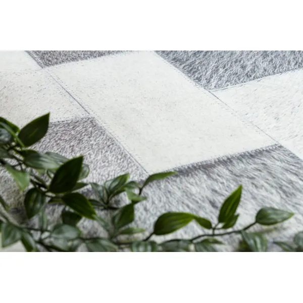Koberec PATCHWORK 21723 sivý - imitácia kože krava, deski