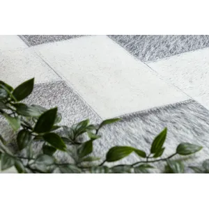 Koberec PATCHWORK 21723 sivý - imitácia kože krava, deski