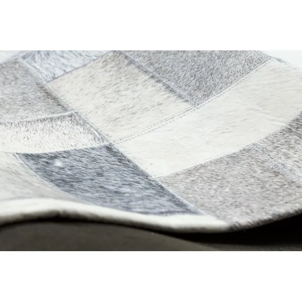 Koberec PATCHWORK 21723 sivý - imitácia kože krava, deski