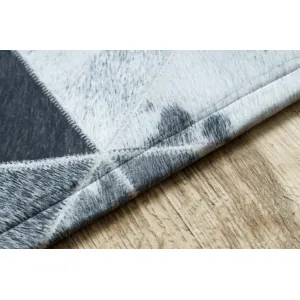 Koberec PATCHWORK 21722 sivý - imitácia kože krava, trojuholníky