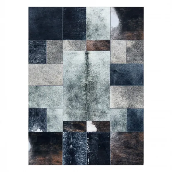 Koberec PATCHWORK 21719 čierny- imitácia kože krava