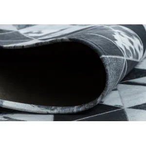 Koberec PATCHWORK 21722 sivý - imitácia kože krava, trojuholníky