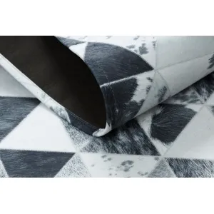 Koberec PATCHWORK 21722 sivý - imitácia kože krava, trojuholníky