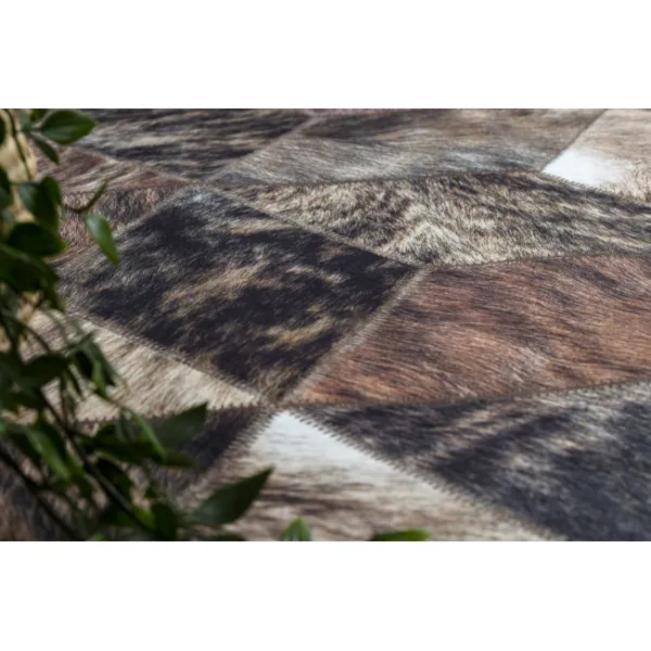 Koberec PATCHWORK 21715 hnedý - imitácia kože krava