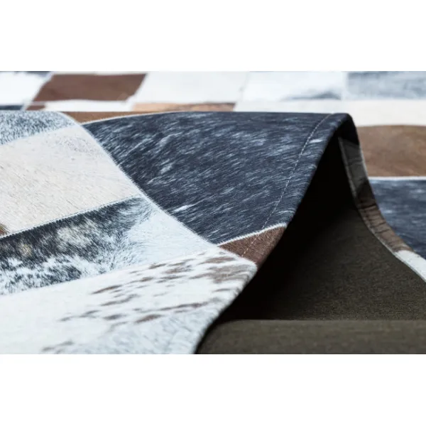 Koberec PATCHWORK 21720 béžový/hnedý - imitácia kože krava, romby