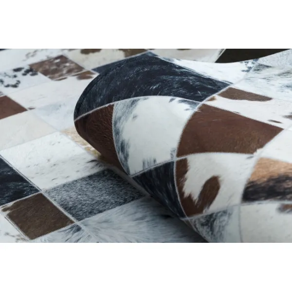 Koberec PATCHWORK 21720 béžový/hnedý - imitácia kože krava, romby