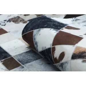 Koberec PATCHWORK 21720 béžový/hnedý - imitácia kože krava, romby