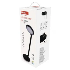 LED Stolná Lampa Emos Charles Čierna Z7628B