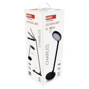 LED Stolná Lampa Emos Charles Čierna Z7628B