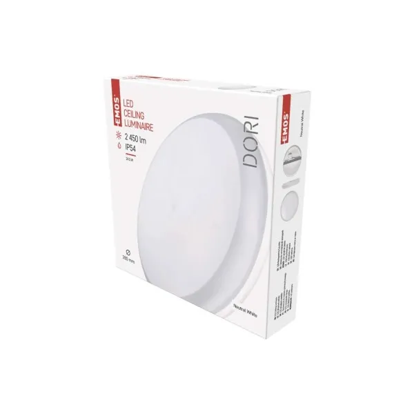 EMOS Lighting LED prisadené svietidlo DORI, kruh. biele 24,5W neutr.b., IP54