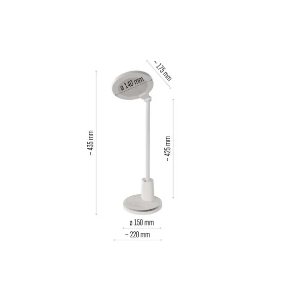 EMOS LED stolná lampa WESLEY, biela