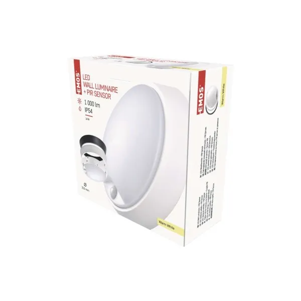 EMOS Lighting LED prisadené svietidlo ZURI s pohyb. senz., kruhové č/b 14W t.b.