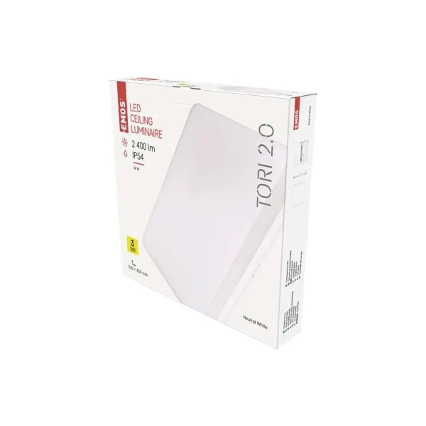 EMOS Lighting LED prisadené svietidlo TORI, štvorcové biele 24W neutr. b., IP54