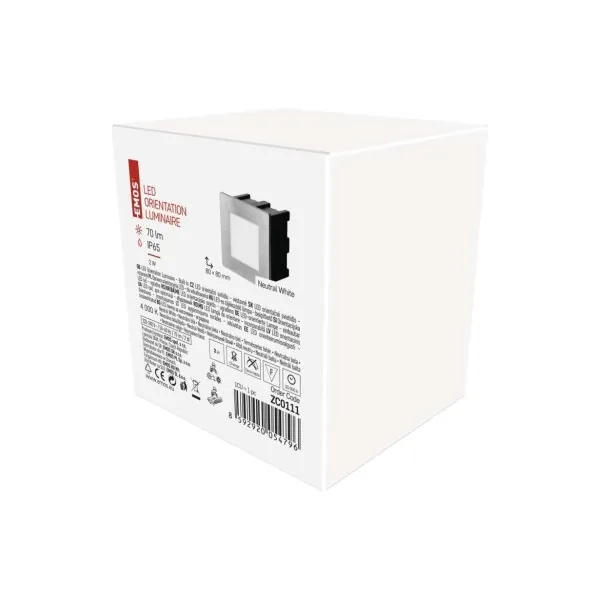 EMOS LED orientačné vstavané svietidlo AMAL 80×80 1,5W neutr. b.,IP65