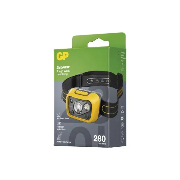 LED čelovka GP Discovery CHW53, 280 lm