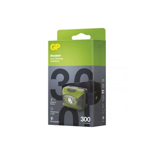 LED nabíjacia čelovka GP Discovery CHR41, 300 lm