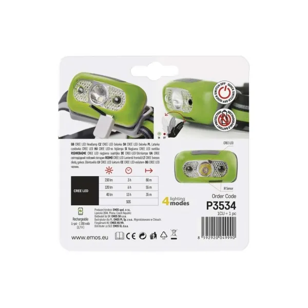 Emos Cree LED Nabíjacia Čelovka P3534