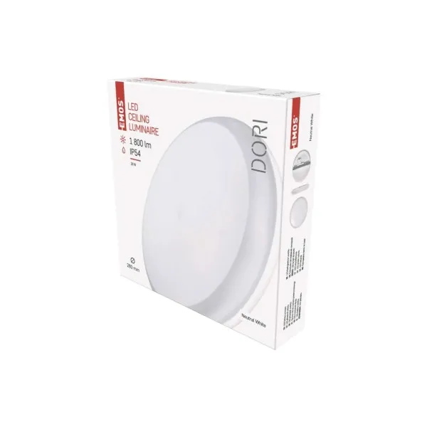 EMOS Lighting LED prisadené svietidlo DORI, kruh. biele 18W neutr.b., IP54