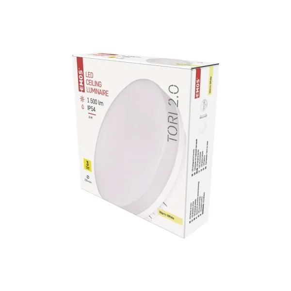 EMOS Lighting LED prisadené svietidlo TORI, kruhové biele 15W teplá b., IP54