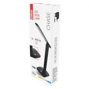 EMOS LED stolná lampa CHASE, čierna