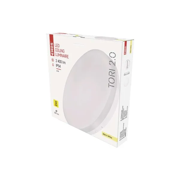 EMOS Lighting LED prisadené svietidlo TORI, kruhové biele 24W teplá b., IP54